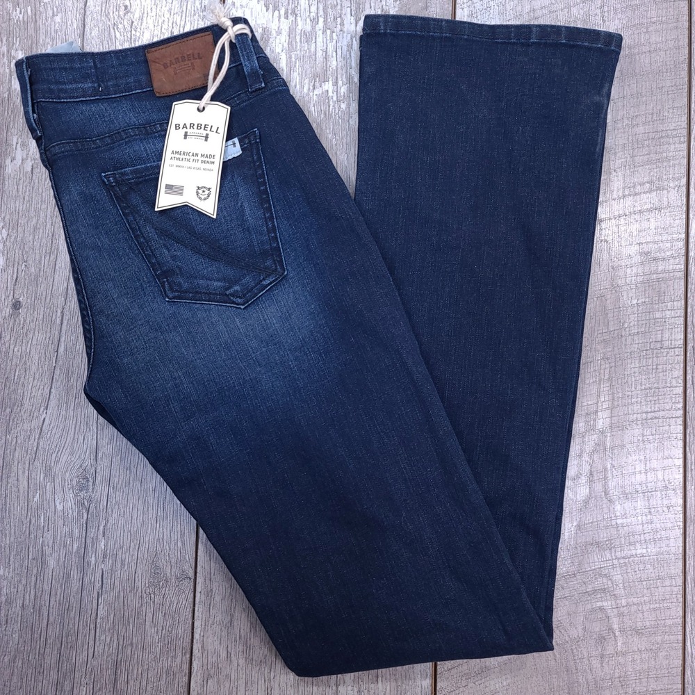 Barbell Apparel Jeans Women 30x34 Dark Wash Athletic Fit Bootcut Denim